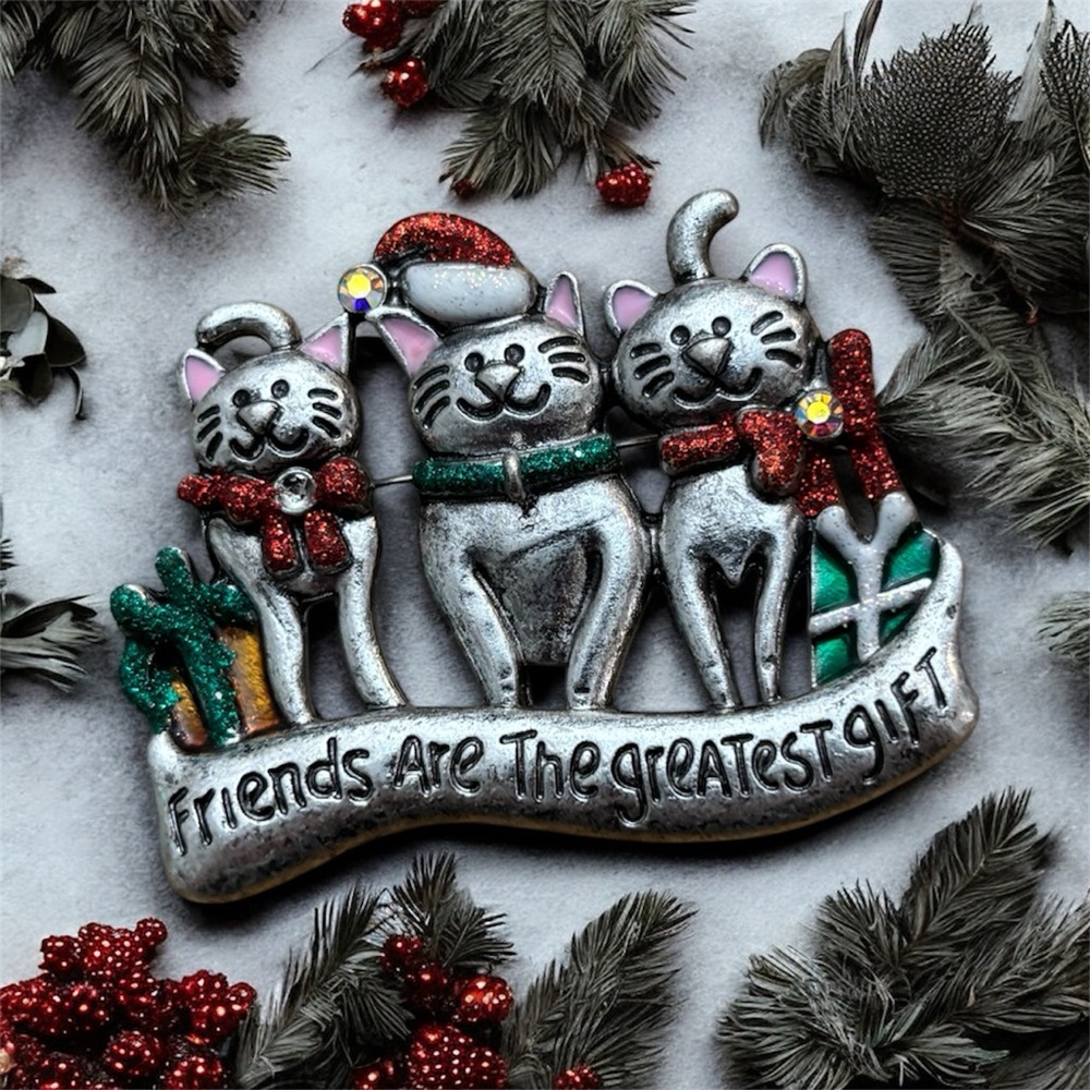 Christmas Cat Brooch